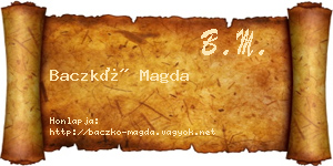 Baczkó Magda névjegykártya